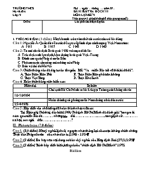 Đề kiểm tra học kỳ 2 môn Lịch sử Lớp 9 (Có đáp án)